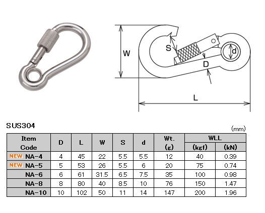 Marine Stainless Steel Spring Snap Hook 4 Sizes From 6mm to 12mm
